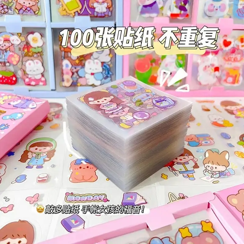 Stiker 2D 100 Lembar Sticker Momo Original Kartun Korea Lucu Anti Air Paper 7