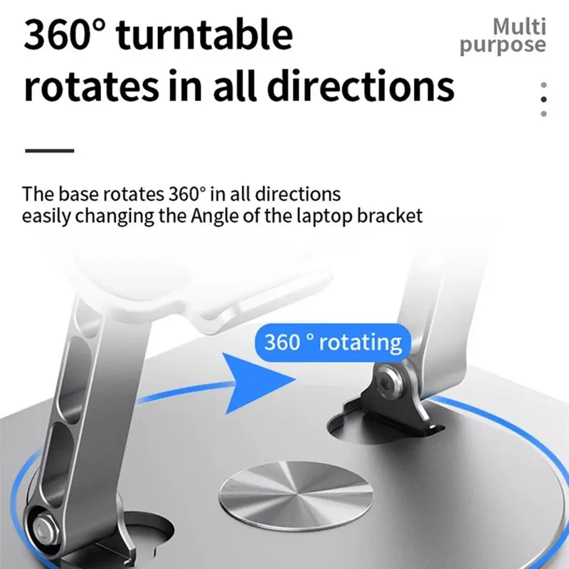 Laptop Stand 360° Rotatable Bisa Dilipat Notebook Tablet Holder Liftable Portable Fold Holder For 10-17.3" Laptop Tablet For ipad MacBook Stand 1