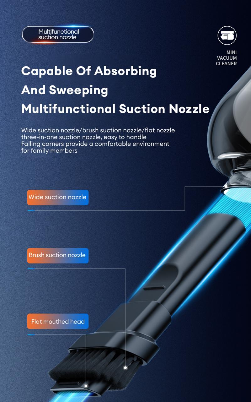 Product Introduction of Wireless Vacuum Cleaner Car Mini Inflatable Vacuum Cleaner Lighting Power Bank Portable and Compact Folding Powerful Handheld Air Pump 10