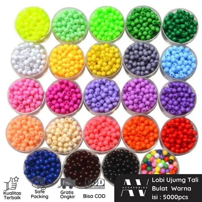 AVACC Stopper Lobi Lobi Ujung Tali Kur Bulat Rope Lock Warna Warni
