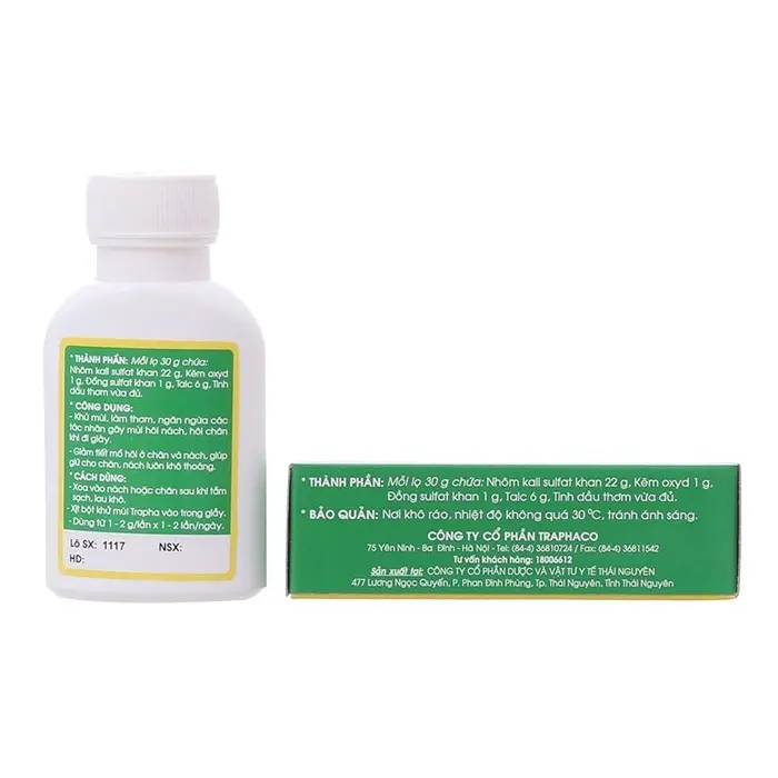 Khử mùi hôi chân, hôi nách Trapha 30g - dạng bột giúp hết mùi giày, giảm tiết mồ hôi 3