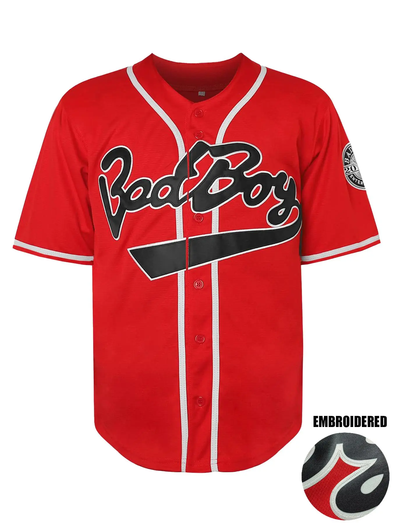 Men's Letter & Figure Embroidery Baseball Jersey, Loose Casual Retro Baseball Top, Streetwear Men's Top for Daily Wear