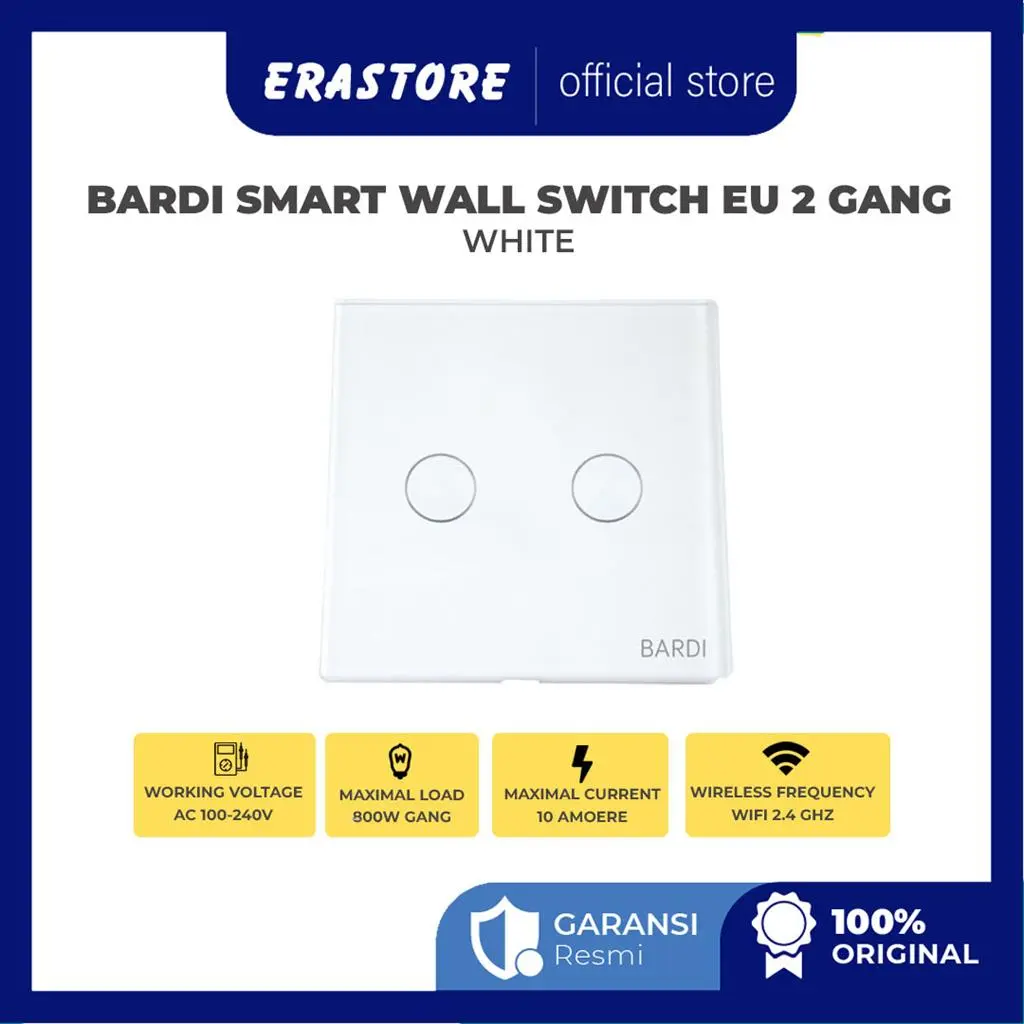 BARDI Smart Wall Switch  EU 2 Gang - White