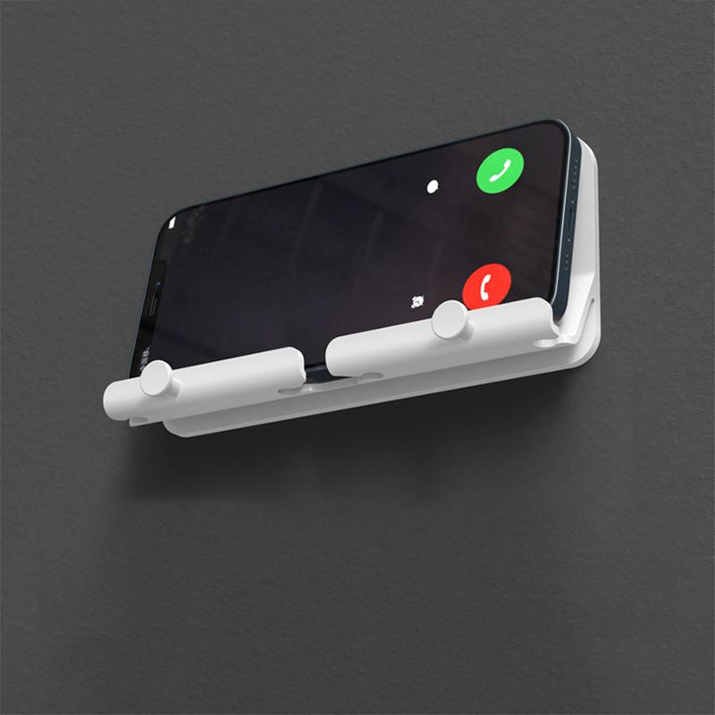  Kệ điện thoại dán tường có móc treo LivingC - giá đỡ điện thoại ipad treo đồ tiện dụng trong gia đình phụ Kiện 