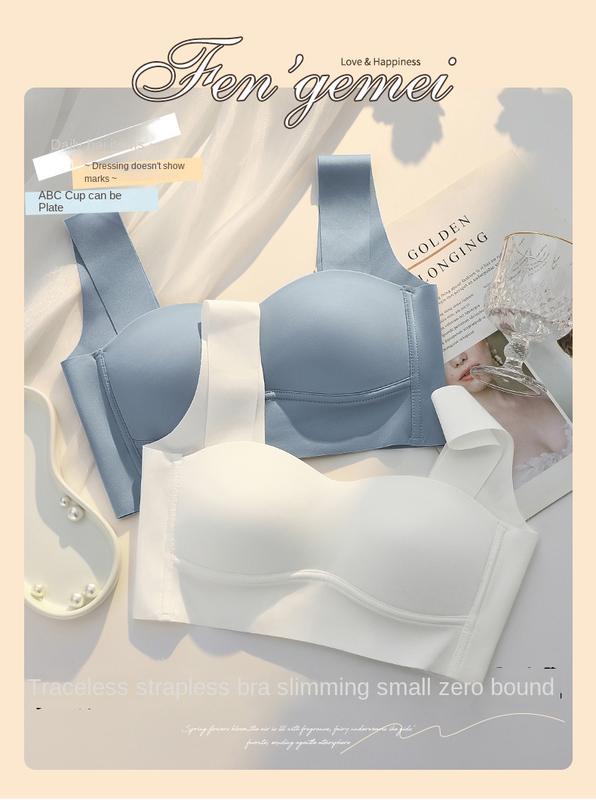 Product Introduction of Lightweight Breathable Underwear Women's Vest-Style Thin Wireless Small Chest Push up Breast Holding Anti-SAG Bra 1