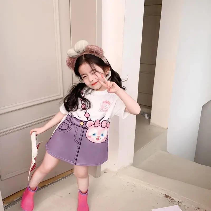 Váy Bé Gái, Bộ Sưu Tập Mùa Hè Mới, Thời Trang, Thiết Kế Hoạt Hình, Giả Hai Mảnh, Váy Denim, Váy Midi Cho Em Bé Thời Trang, Được 11200 Người Vinh Danh 4