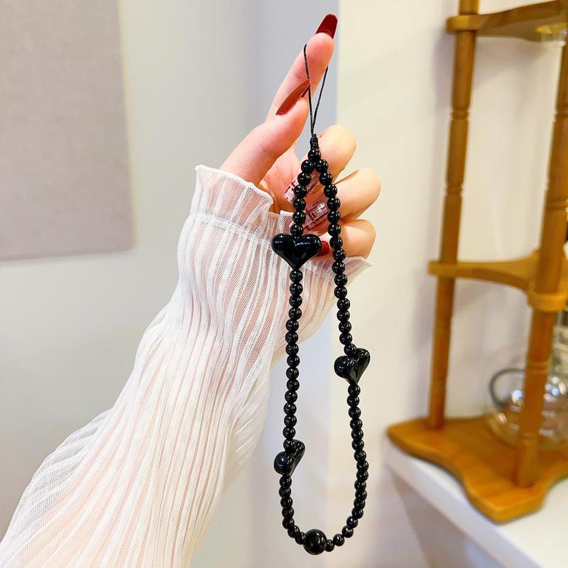 Beaded Phone Chain, Creative Design Mobile Phone Lanyard Charm, Decorative Hanging Strap for Phone 0