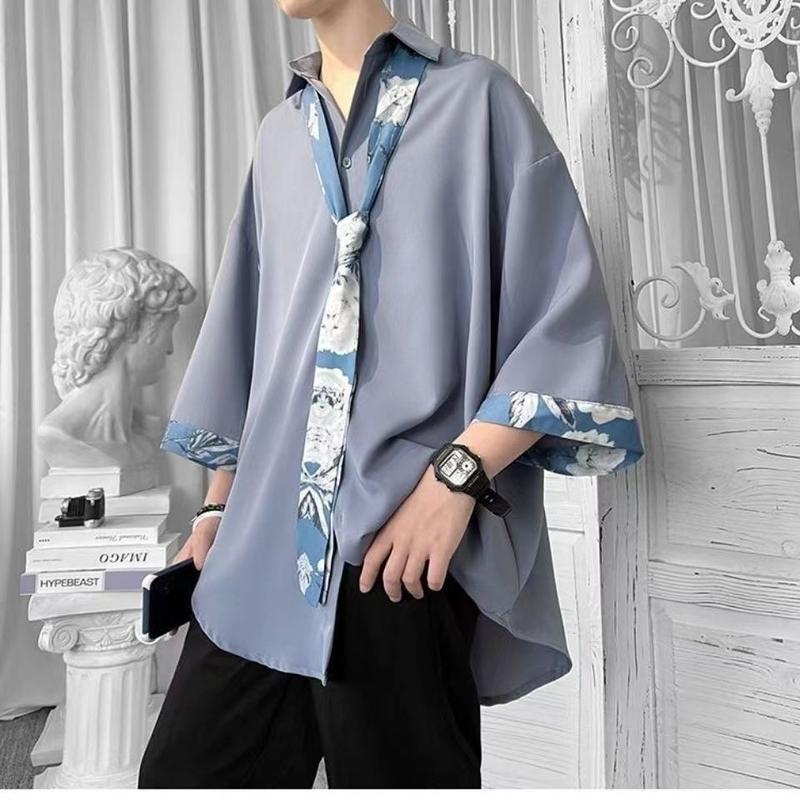 Bộ Ba Mảnh, Áo Cropped Nam, Chất Liệu Lụa Lạnh Dáng Suông, Quần Thường Ngày Phong Cách Ngầu Màu Xanh Lá Đậm Cao Cấp, Tuyệt Vời Để Mặc Hàng Ngày 5
