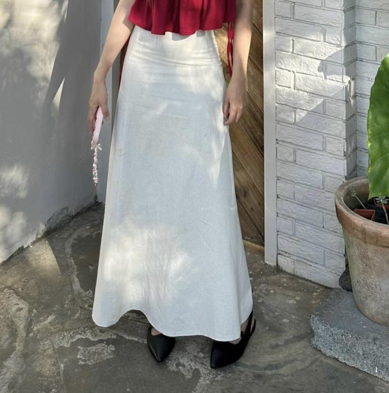 Chân Váy Dáng Dài Chất Linen Form Đuôi Cá Xoè Nhẹ [Một Mẩu House]