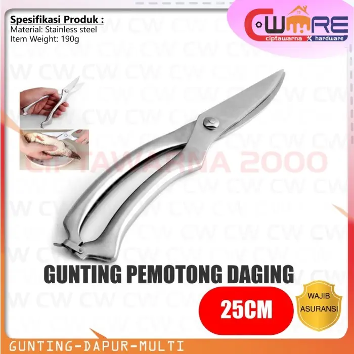 Gunting Dapur pemotong isi Ikan Ayam Daging Stainless steel - CwNs
