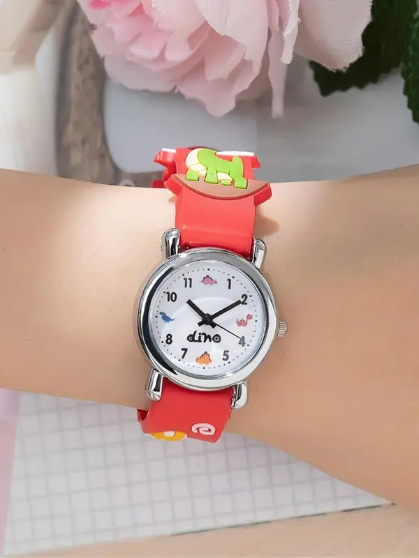 Cute Cartoon Dinosaur Pattern Quartz Watch, Fashionable Wristwatch for Men, Trendy All-match & Exquisite Watch for Birthday Gift 4