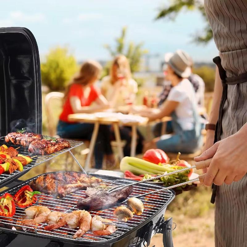 Portable Charcoal BBQ Grill, Small Grills and Smokers, Folding Tabletop Grills, Camping, Patio, Backyard, Outdoor Cooking 3
