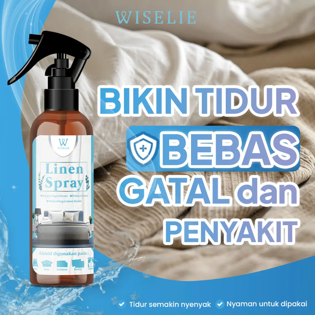 Wiselie Linen Spray Organik Aroma Lemon Semprotan Pembasmi Tungau Anti Kutu Kasur Anti Bacterial Disenfektan Kasur
