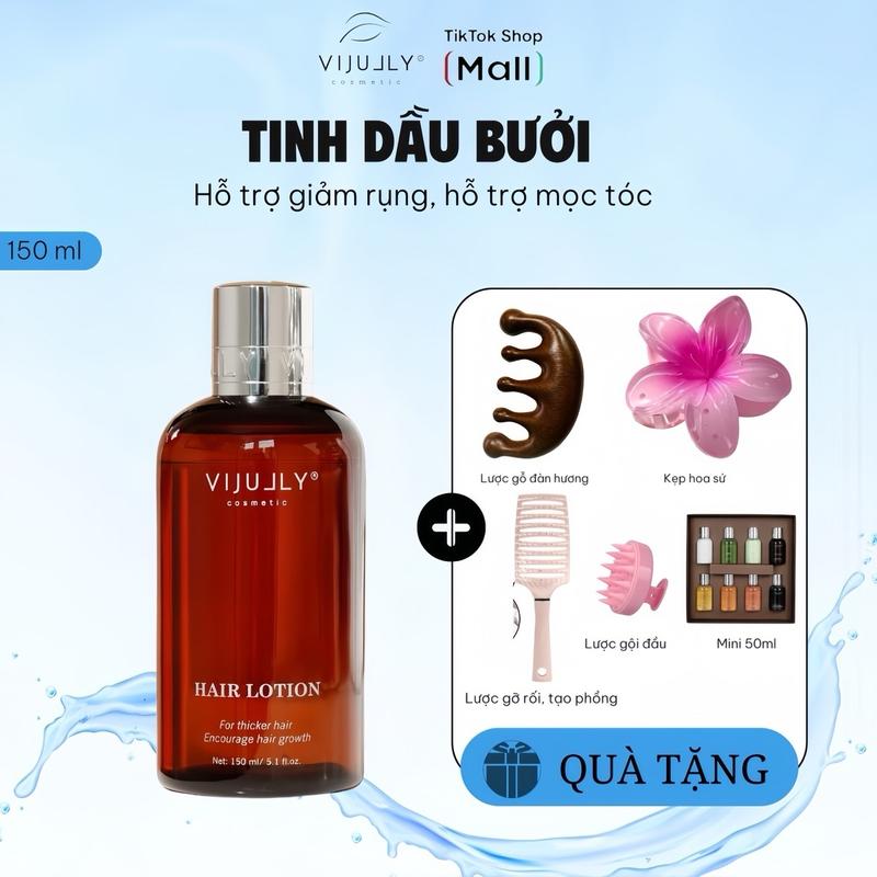 Xịt Tinh Dầu Bưởi Vijully - Hỗ trợ giảm rụng, hỗ trợ mọc tóc con - Dưỡng tóc Chăm Sóc Tóc Nữ Women Cho Bé xit duong Serum daubuoi giam rung xịt tóc xịt mọc tóc