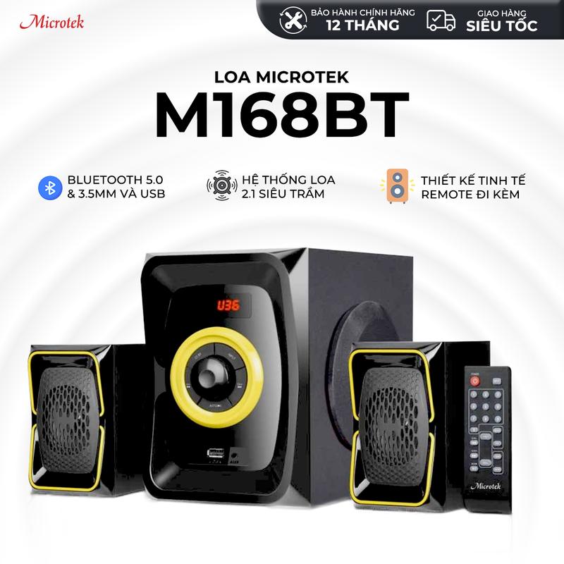 Loa Bluetooth Microtek 2.1 M168BT - 40W Usb,bluetooth,FM,remote Củ Loa Nghe Nhạc
