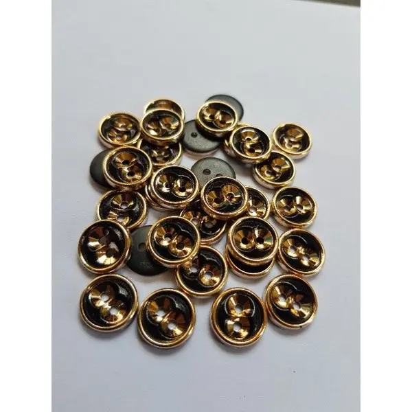 Kancing Baju Import Motif Mata Hitam List Emas 13 mm dan 15 mm Isi 100 PCS 4
