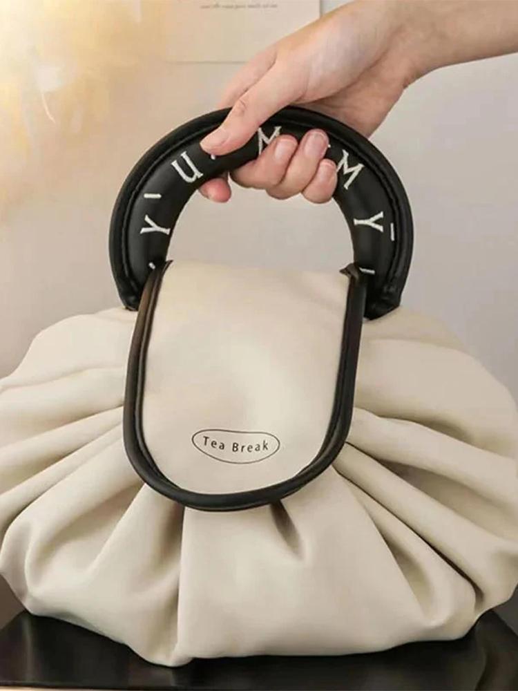 Product Introduction of Lazy Drawstring Makeup Bag, Travel Makeup Organiser, Waterproof Pu Cosmetic Hand Bag, Beauty Makeup Storage Bag for Eyeshadow, Lipstick, Skin Care 18