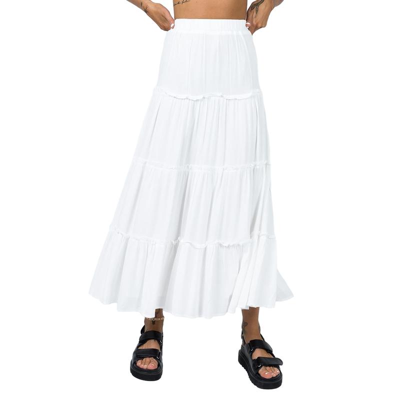 TikTok Shop Women Casual Summer Drawstring Long Skirts Gypsy Skirt Boho Maxi Skirts for Women UK for Beaches Club