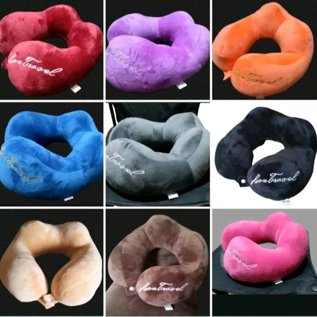 BANTAL LEHER DEWASA LOVE TRAVEL BERBENTUK TIDUR SIANG BANTAL MOBIL SUPER NYAMAN DAN  Lembut Bisa Dicuci Car