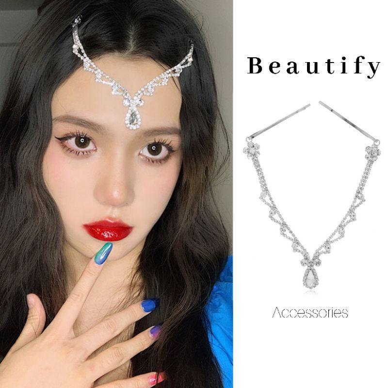 Product Introduction of COD  สร้อยประดับศรีษะประดับคริสตัลสไตล์โบฮีสร้อยประดับหน้าผาก 34