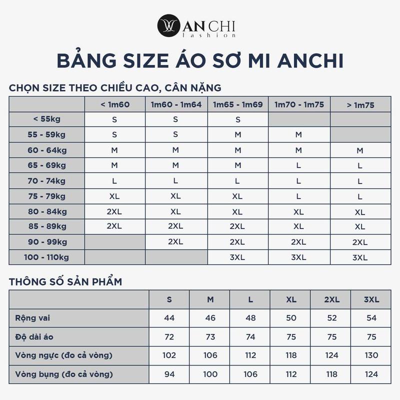 Product Introduction of Áo sơ mi trung niên nam dài tay ANCHI vải sợi gỗ cao cấp có bigsize đến 110kg - SMD08 0