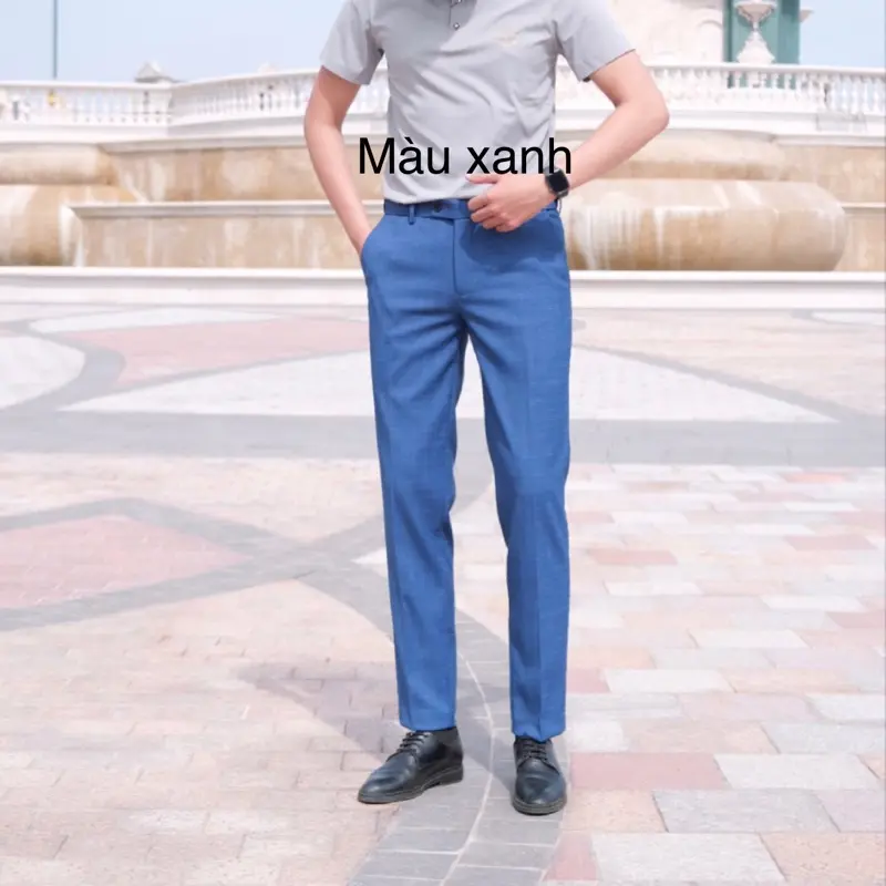 Quần âu nam kẻ cao cấp, có chun cạp Menswear 1