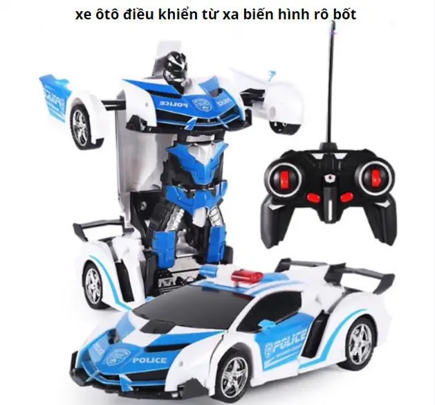 Xe ô tô Điều khiển từ xa biến hình robot 4 chiều xoay 360 Độ có Đèn ( Kèm full Pin) Đồ Chơi Toy x edia