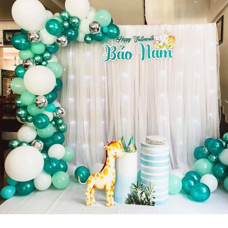 RÈM VẢI VOAN TRẮNG may sẵn làm phông trang trí sinh nhật
