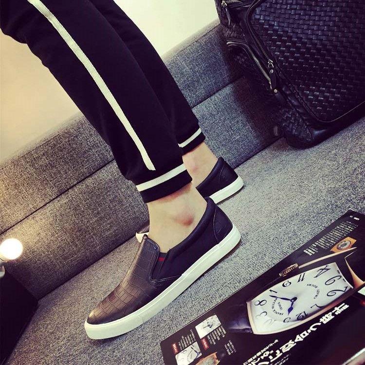 Product Introduction of Spring PU Leather Shoes Men's Waterproof Slip-on Lazy Shoes Versatile Sneakers Casual Shoes Black Men's Shoes 6