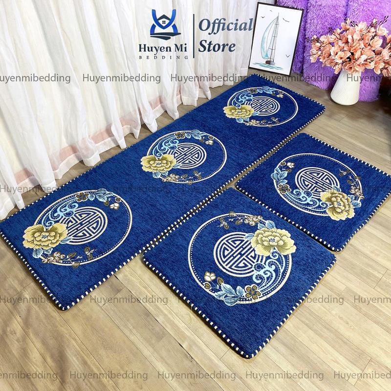 Bộ Đệm Ghế Gỗ Sofa Khẩu Cao Cấp Huyen Mi Bedding, Thảm Trải Ghế Gỗ In 3D Đủ Màu Đủ Kích Thước bộ đệm