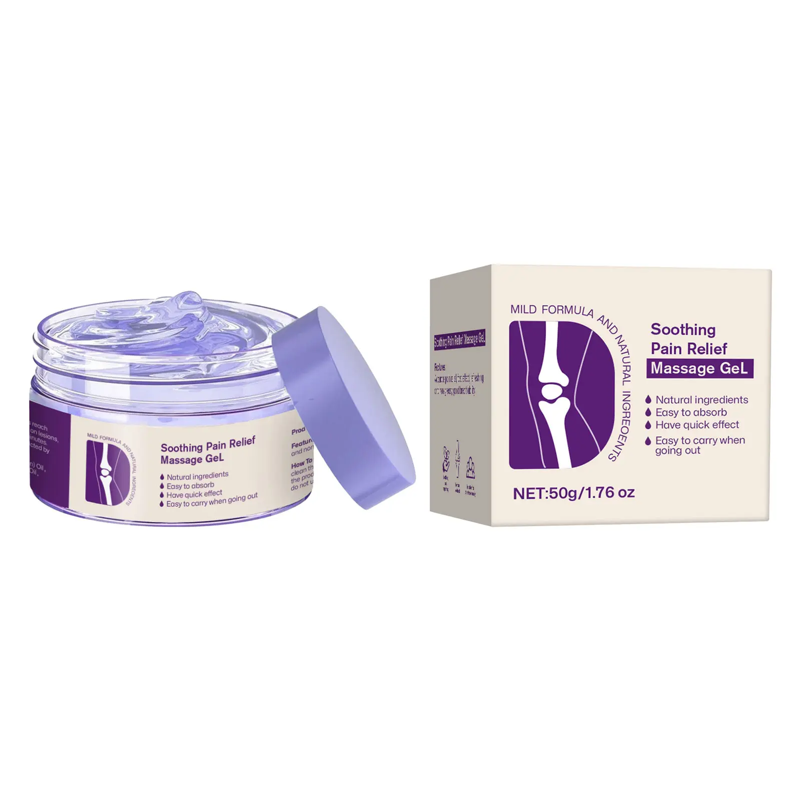 Kresin Joint Pain Purple Gel,Gel linh hoạt khớp, Kem đau đầu gối nghệ, Giảm làm dịu, Gel sửa chữa di động toàn thân, Thích hợp cho thắt lưng, Cổ, Tay, Bàn Chân