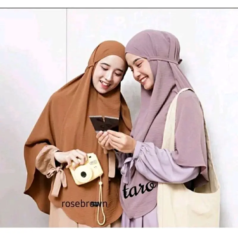 Bergo Crinkle Jumbo XL Premium Quality | Jilbab Instan Jilbab Airflow Coklat