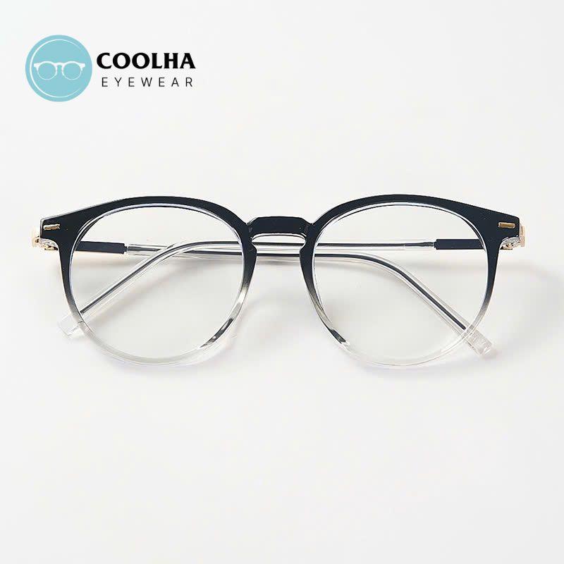 Gọng kính cận nam nữ mắt kính không độ gọng tròn chống ánh sáng xanh và tia UV phong cách Hàn Quốc cao cấp Minaso 132