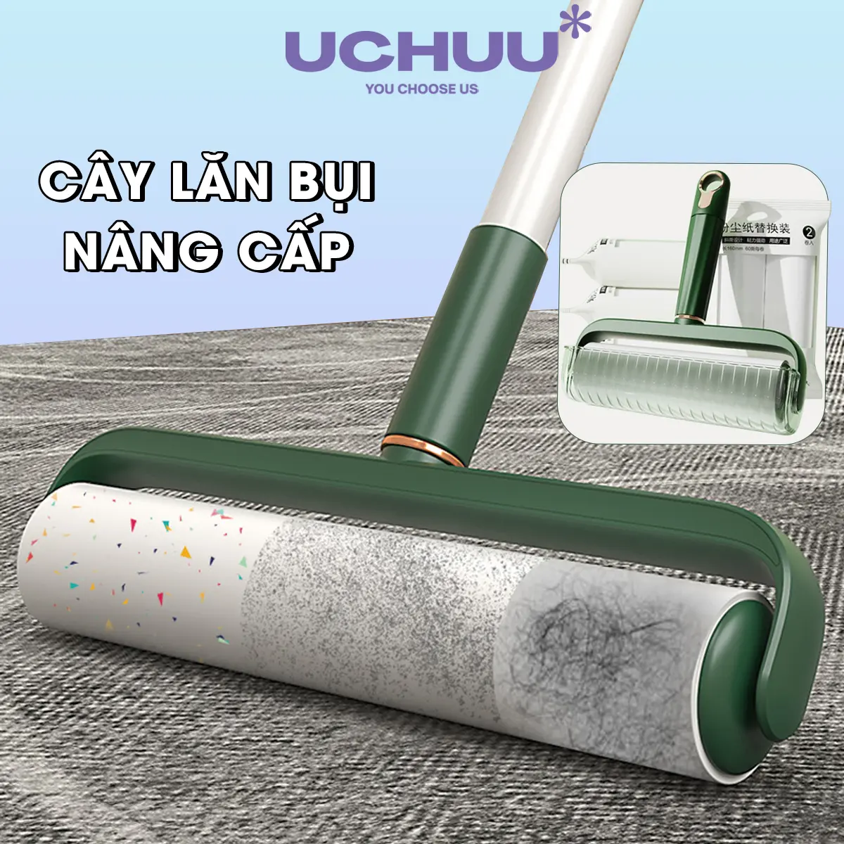 Cây Lăn Bụi Uchuu Làm Sạch Quần Áo, Giường, Sàn Nhà