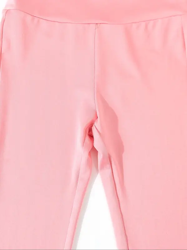 Girl's 3 Counts Solid High Waist Flare Leg Pants, Casual Comfy Bell Bottom Trousers for Daily Wear, Kids Bottoms for Summer 3