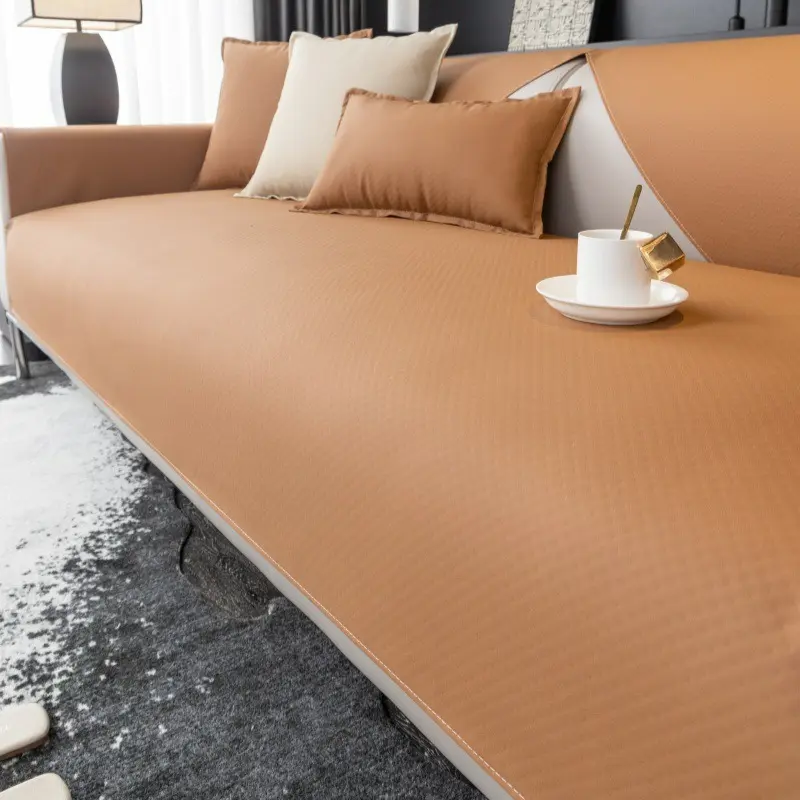 Waterproof Synthetic Fabric Sofa Cover Leather Feeling Fabric Sofa Mat Non-slip Sofa Cushion Dust-proof Seat Cover L-shaped Sofa Cover