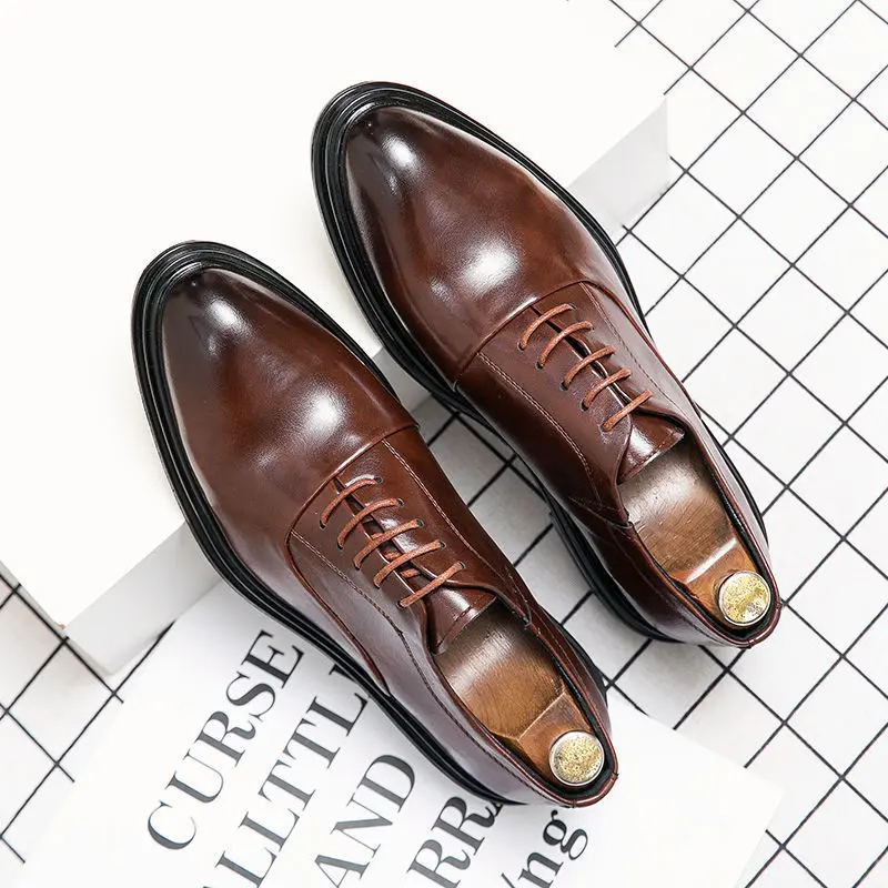 Giày Da Nam, Kiểu Brogue, Trang Phục Trang Trọng, Phong Cách Anh Quốc, Dễ Phối Đồ Phong Cách Hàn Quốc, Tăng Chiều Cao, Thích Hợp Cho Công Sở, Chú Rể, Giày Thường Ngày Mùa Hè