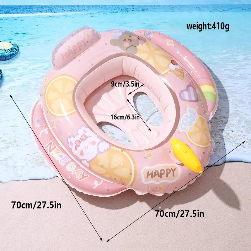 Inflatable Swimming Seat with Build in Water Toy, Inflatable Swimming Ring with Handle, Swimming Circle for Kids, Swimming Accessories for Outdoor Swimming Pool 7
