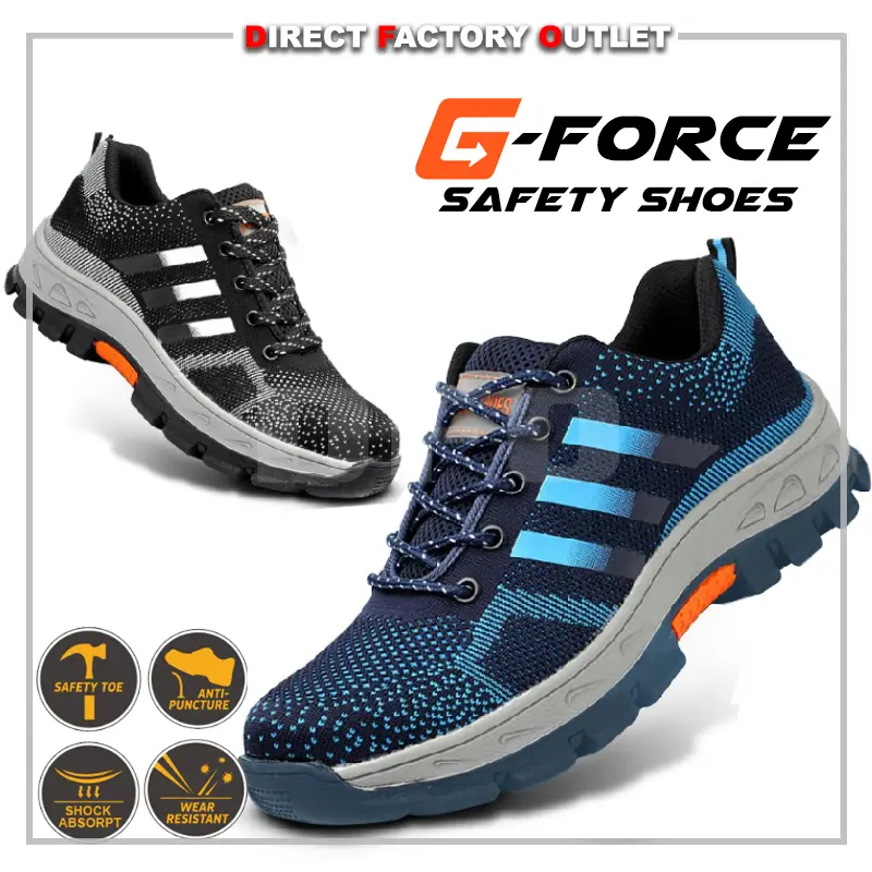 DFO Safety Shoes G-FORCE Men Shoes Hiking Camping Sneakers Anti Slip Anti Smash Working Shoes Kasut Lelaki Kasut Kerja