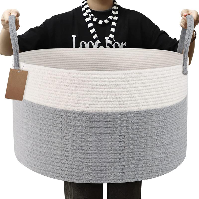 Large Capacity Clothes Basket with Handle, Summer Foldable Laundry Basket, Bathroom Accessories, Storage Basket for Home Laundry Room, Bedroom, Living Room 1