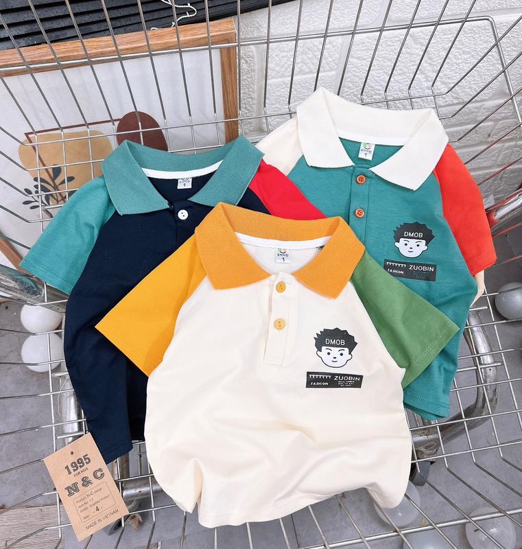 [Shin Kids] (8-25kg)[Dưới 1m15] Áo Cotton Có Cổ In Hình Dễ Thương Dành Cho Bé.