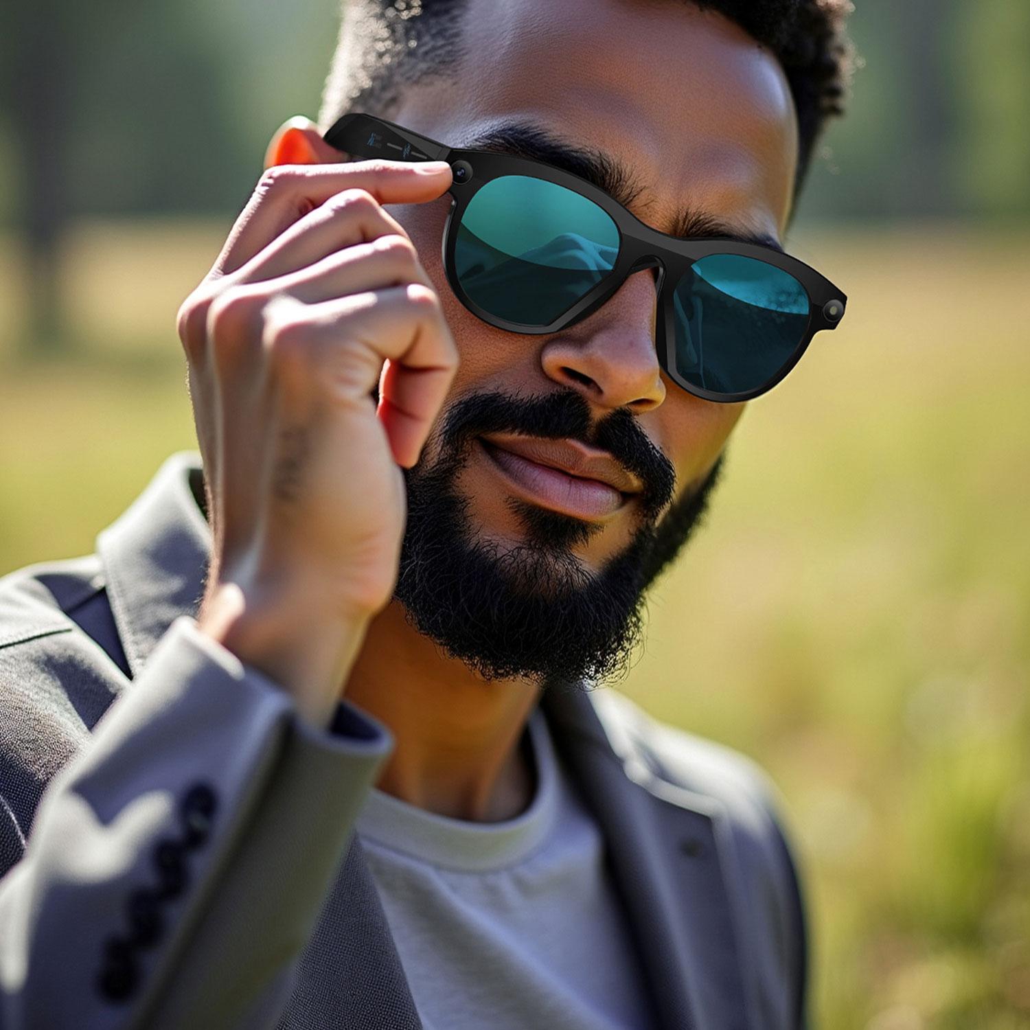 Smart Glasses AI New Bluetooth Call 1080P HD Fashion Sunglasses For Men Women Translation Camera Music Headphones Outdoor Sports