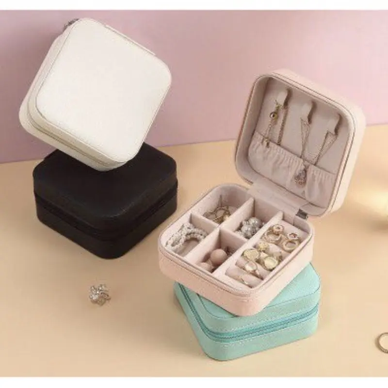 KOTAK PERHIASAN / Kotak Cincin Kalung Tempat Penyimpanan Jewelry Box Case Anting Cincin Aksesoris Serbaguna 1