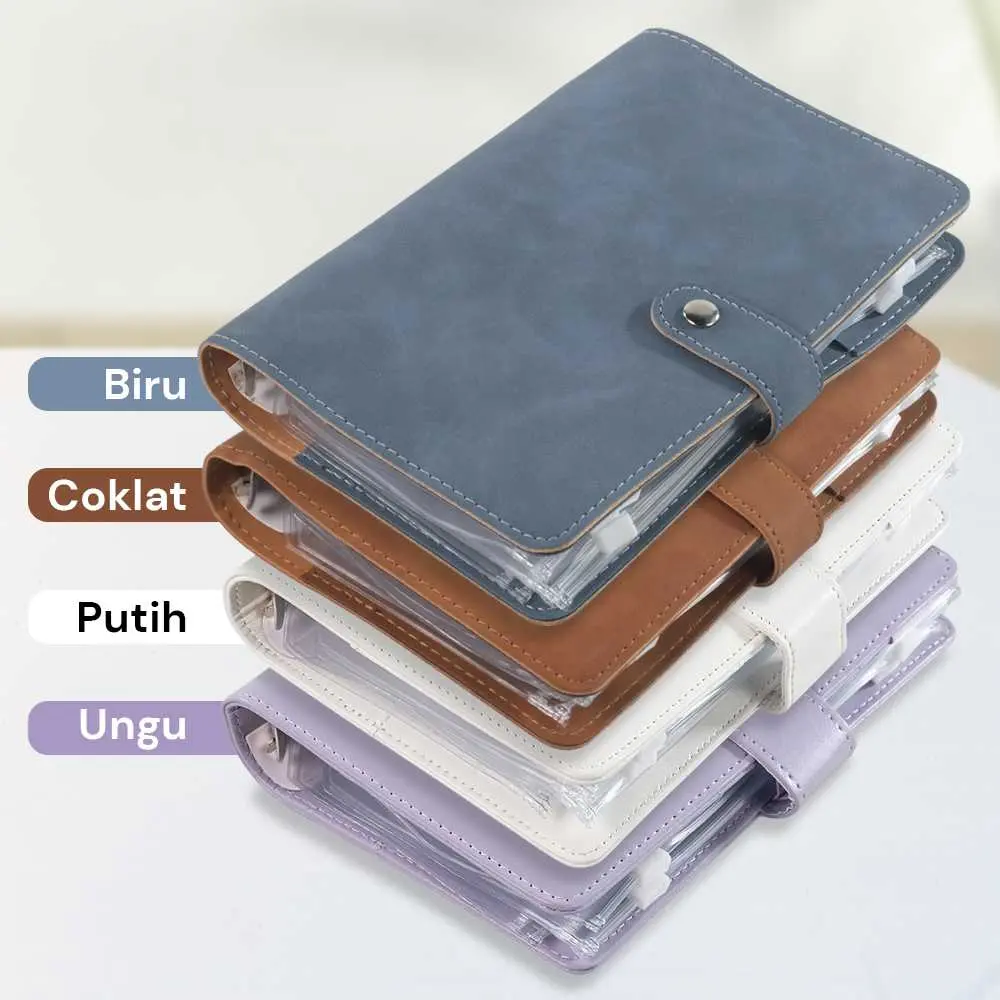 JmN Binder Notebook A6 Diary Cover Kulit with Zipper Pockets 6 PCS - JmN01