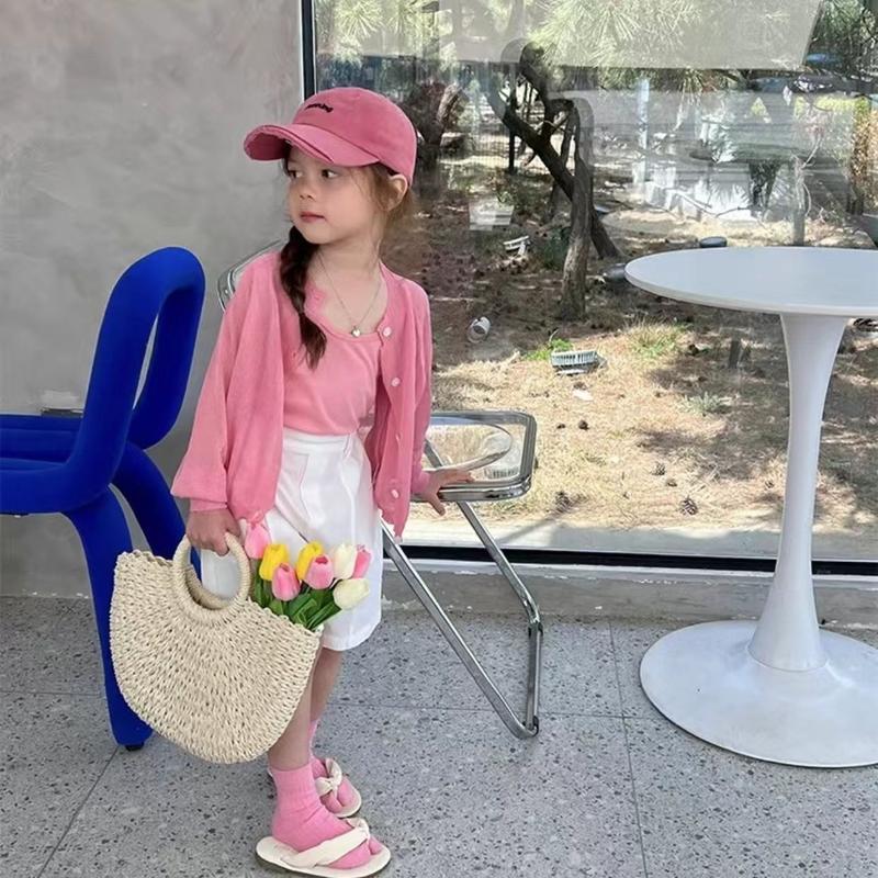 Áo Cardigan Dệt Kim, Màu Trơn Áo Khoác Chống Nắng, Quần Áo Trẻ Em Mùa Hè, Phong Cách Phương Tây Của Trẻ Sơ Sinh, Nhẹ, Thoáng Khí, Dễ Phối Đồ, Áo Sơ Mi Điều Hòa Không Khí, Hàng Đầu 5