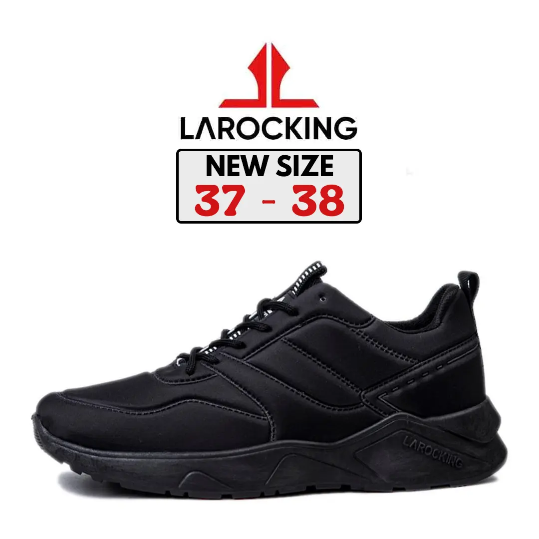 Sepatu Sneakers Larocking Dexter Hitam Polos untuk Running, Gym, dan Aktivitas Sehari-hari Outdoor Lari