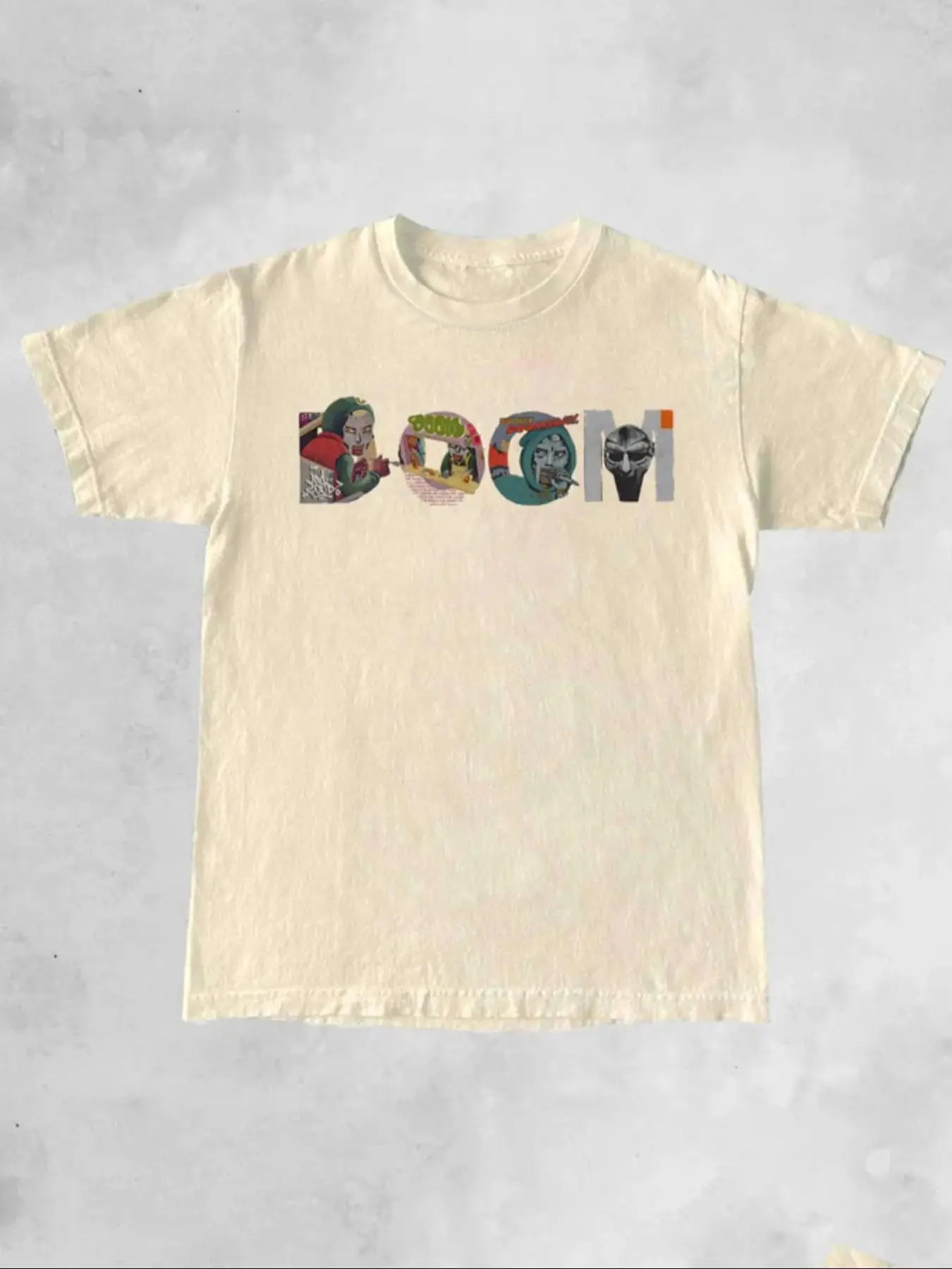Men's Letter "DOOM" Print Round Neck Tee, Regular Fit Casual Short Sleeve Crew Neck T-Shirt for Summer, Fashion Men's Top for Daily Wear