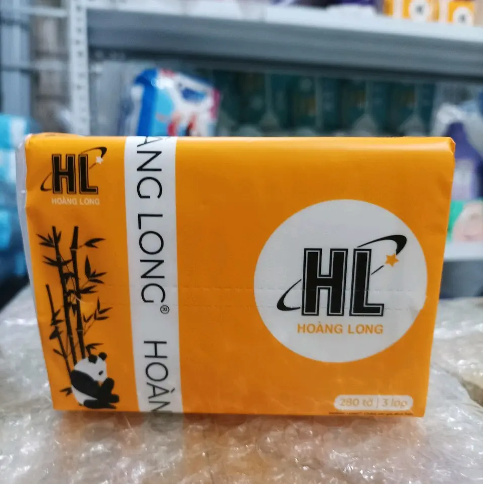 Một gói giấy rút hoàng long 3lớp 280 tờ mềm mại an toàn cho bé
