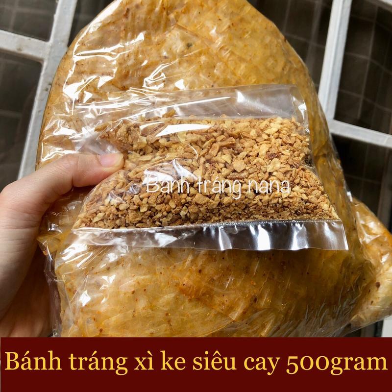 500gram Bánh tráng xì ke tỏi muối tôm nhuyễn siêu cay. _X500_
