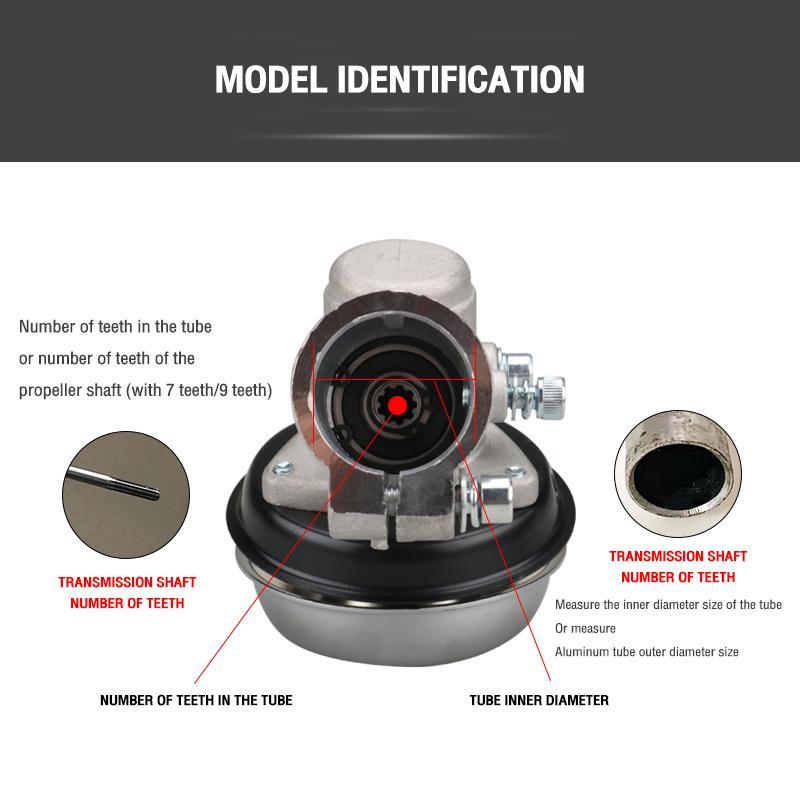Product Introduction of Garden machinery parts brush cutter gearbox assembly lawn mower working head assembly double ear weeding cutter head 24